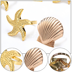 6 Pcs 2 Styles Alloy Napkin Rings&nbsp;AJEW-GF0002-73G