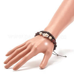 I Love You Morse Code Stretch Bracelets Set&nbsp;BJEW-JB07352-01