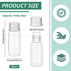 Glass Bead Storage Tubes with Aluminum Screw Lid&nbsp;AJEW-WH0818-009