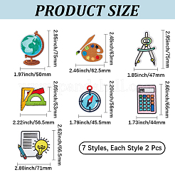 14Pcs 7 Styles Back to School Polyester Clothing Patches&nbsp;PATC-CY0001-54B