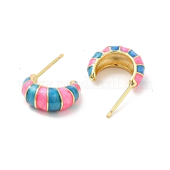Enamel Croissant Stud Earrings&nbsp;EJEW-P213-19G