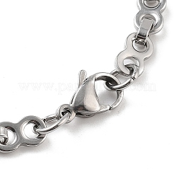 PVD Vacuum Plating 201 Stainless Steel Oval & Number 8 Link Chain Necklace & Bracelets Set&nbsp;SJEW-G083-18GP