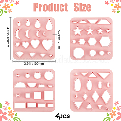 4Pcs 4 Styles Star Rhombus Heart ABS Plastic Clay Cutters&nbsp;DIY-GF0009-44