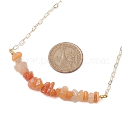 Natural Red Aventurine Chip Bib Necklaces&nbsp;NJEW-JN04950-06