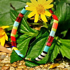Boho Rainbow Glass Tile Tube Beaded Stretch Bracelets for Women&nbsp;MR7920