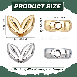 60Pcs 2 Colors Zinc Alloy Spacer Beads&nbsp;FIND-PH0024-15
