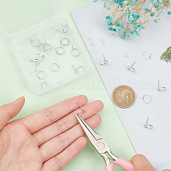 20Pcs Brass Ring Stud Earring Findings&nbsp;FIND-BC0004-88