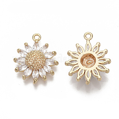 Brass Micro Pave Cubic Zirconia Pendants&nbsp;KK-S354-079-NF