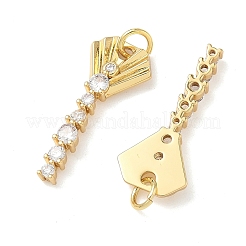 Brass Micro Pave Clear Cubic Zirconia Pendants&nbsp;KK-P342-13G