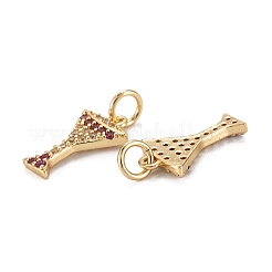 Brass Cubic Zirconia  Charms&nbsp;X1-ZIRC-C024-13G