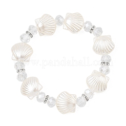 ABS Plastic Imitation Pearl & Glass & Brass Beaded Stretch Bracelets for Women&nbsp;BJEW-JB13803