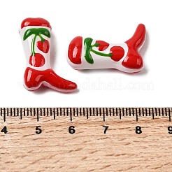 Boot Baking Paint Glass Enamel  Beads&nbsp;LAMP-C020-02P
