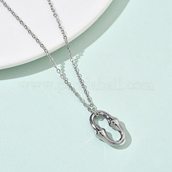 Oval 304 Stainless Steel  Pendant Necklacrs & Stud Earring & Link Bracelet Sets&nbsp;SJEW-C009-01P