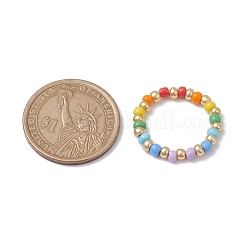 Glass Beaded Stretch Finger Rings for Women&nbsp;RJEW-JR00656