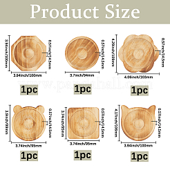 6Pcs 6 Styles Beech Wooden Jewelry Bracelet Finger Ring Diplay Holder Tray&nbsp;ODIS-BBC0001-03A