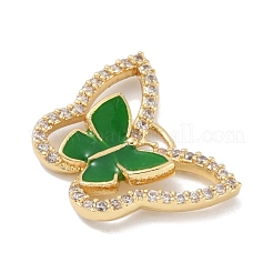 Rack Plating Brass Micro Pave Clear Cubic Zirconia Pendants&nbsp;KK-A224-13G