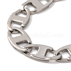 201 Stainless Steel Oval Mariner Link Chain Necklace&nbsp;NJEW-F222-37P-06