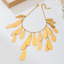 Exaggerated Alloy Teardrop Pendant Bib Necklaces for Women&nbsp;WG3386A-01