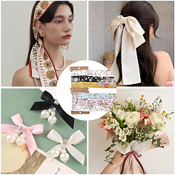 2Sets 2 Styles Polyester Flower Printed Ribbon&nbsp;OCOR-CY0004-52