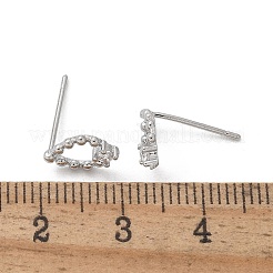 Brass Glass Stud Earrings&nbsp;EJEW-Q014-22P