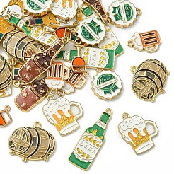 32Pcs 8 Styles Beer Theme Alloy Enamel Pendants&nbsp;ENAM-YW0005-41