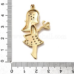 Brass Micro Pave Cubic Zirconia Pendants&nbsp;KK-H519-02A-G