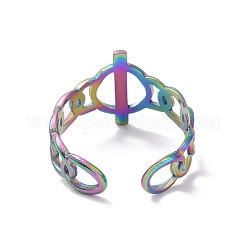 Ion Plating(IP) 304 Stainless Steel Buckle Shape Open Cuff Ring&nbsp;STAS-E168-01M