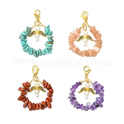 Natural Amethyst & Red Jasper & Sunstone &  Synthetic Turquoise Pendant Decoration&nbsp;HJEW-JM02895