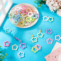 55Pcs 11 Colors Opaque Acrylic Pendants&nbsp;MACR-TA0002-46