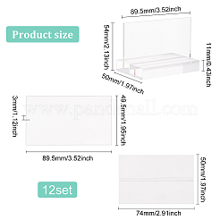 Transparent Acrylic Blank Place Sign & Base Holder Set&nbsp;FIND-WH0042-52