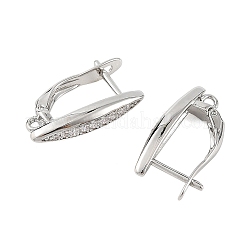 SHEGRACE Brass Micro Pave Cubic Zirconia Hoop Earring Findings&nbsp;XGRQ79867-941P
