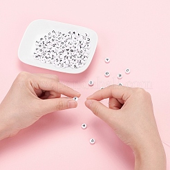 200Pcs 2 Style White Acrylic Enamel Beads&nbsp;SACR-YW0001-04