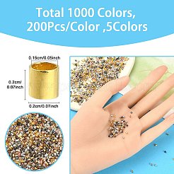 1000Pcs 5 Color Brass Crimp Beads&nbsp;KK-YW0002-19