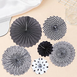 6Pcs Paper Fans Flower for Wedding Birthday Carnival Welcome Party Decorations&nbsp;AJEW-GF0013-45B