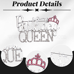 2Pcs Birthday Queen Rhinestone Pins&nbsp;JEWB-SP0001-11P