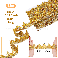 13M Sequin Polyester Wavy Lace Ribbon&nbsp;OCOR-WH0090-037B