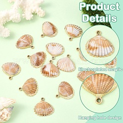 15Pcs Plating Acrylic Pendants&nbsp;OACR-YW0002-61