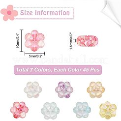 315pcs 7 colors Transparent Acrylic Beads&nbsp;MACR-FH0001-09