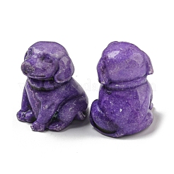 Dyed Natural Imperial Jasper Dog Figurine Statue for Living Room Table Home Decoration&nbsp;DJEW-N003-05A
