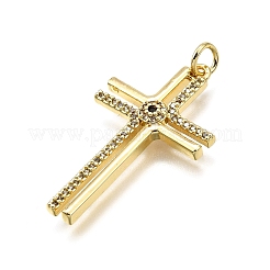 Brass Micro Pave Cubic Zirconia Pendants&nbsp;KK-Z100-26G