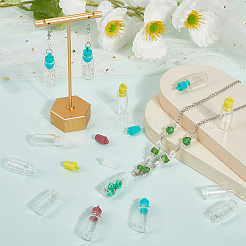 48Pcs 4 Colors Clear Glass Wishing Bottle Pendants&nbsp;GLAA-SC0002-56