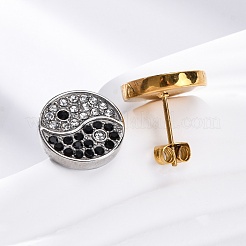 304 Stainless Steel Rhinestone Stud Earrings&nbsp;EJEW-C099-20GP