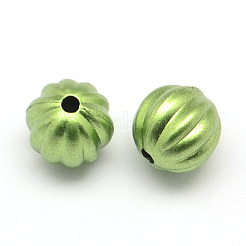 Matte Round Spray Painted Acrylic Corrugated Beads&nbsp;ACRP-Q017-04