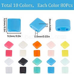 800Pcs 10 Colors Opaque Acrylic Slide Charms&nbsp;OACR-SC0001-36A