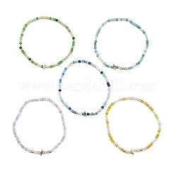 Lightning Bolt Non-magnetic Synthetic Hematite & Glass Beaded Stretch Bracelets&nbsp;BJEW-JB11189