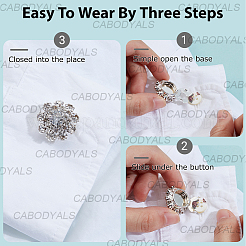 5Pcs Brass Rhinestone Cufflinks&nbsp;FIND-CY0001-63P