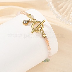 Gradient Natural Mixed Stone Faceted Round Beaded Bracelets&nbsp;BJEW-JB14398-03