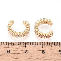 Brass Micro Pave Clear Cubic Zirconia Cuff Earrings&nbsp;EJEW-T047-57G