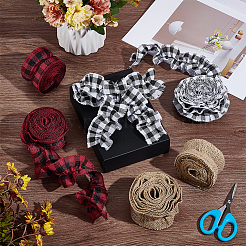 6 Rolls 3 Styles Burlap & Polyester Ribbon&nbsp;OCOR-GA0002-34