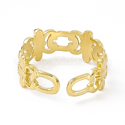 Ion Plating(IP) 304 Stainless Steel Cuff Ring for Women&nbsp;RJEW-C060-20G